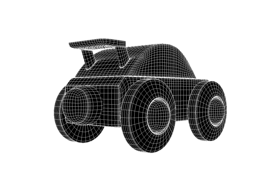 The topology of the back of the red car