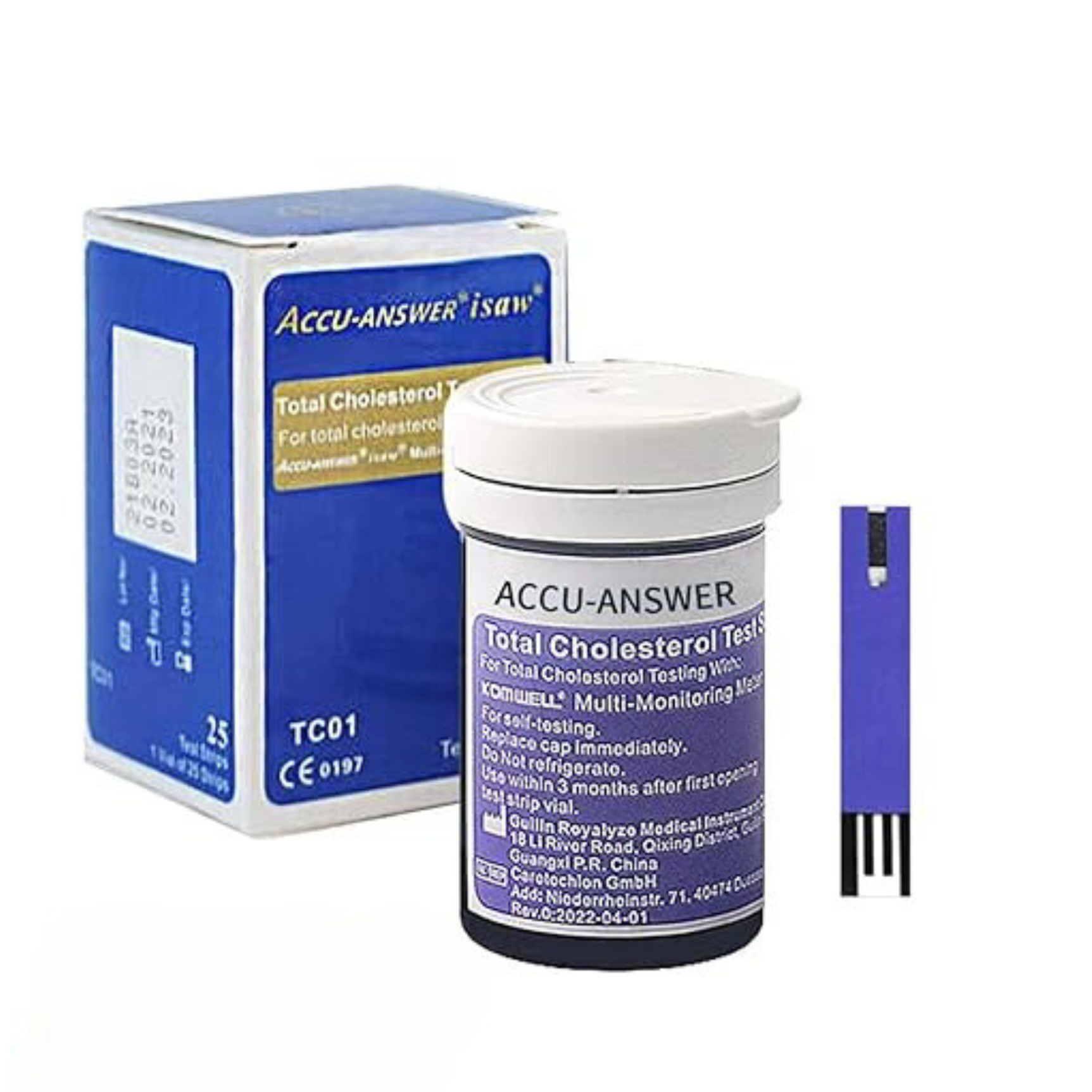 Accu-Answer iSaw Cholesterol Test Strips-25 Test Strips Total