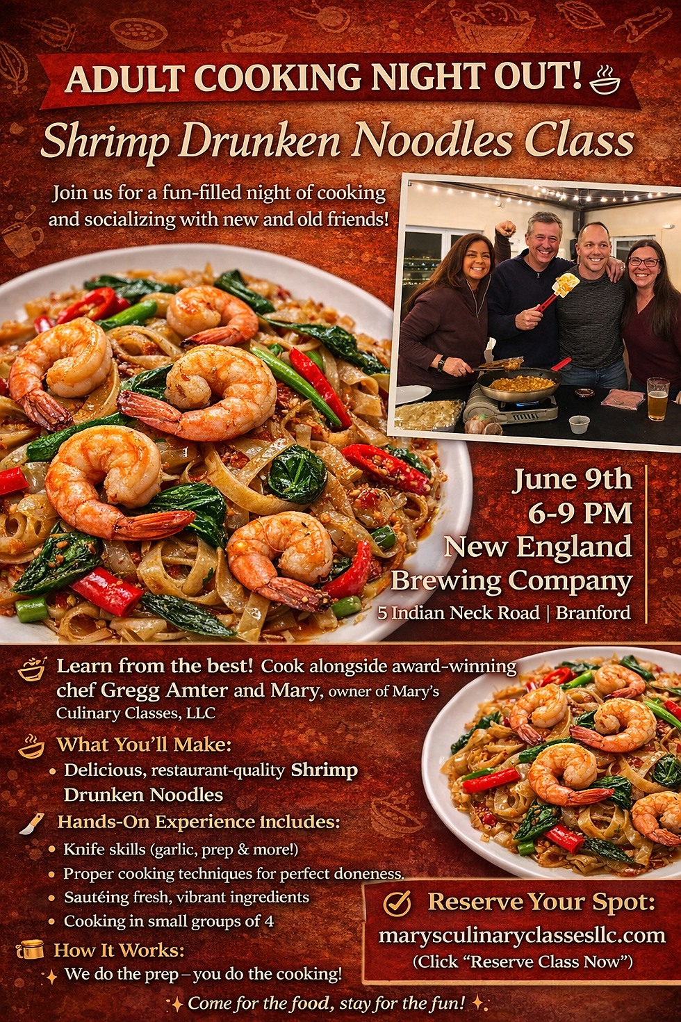 Cooking Class with Mary's Culinary Classes!