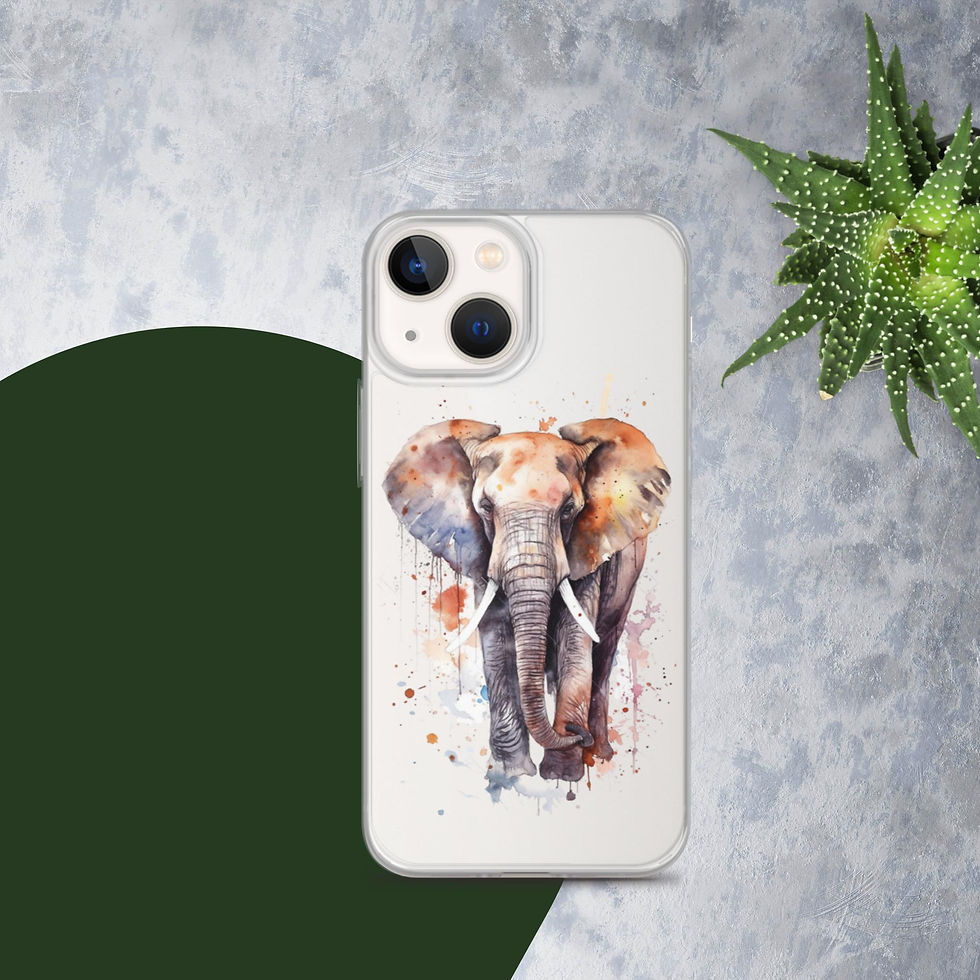 Miniature : Clear Case for iPhone® Elephant - Premium Quality and Trendy Design