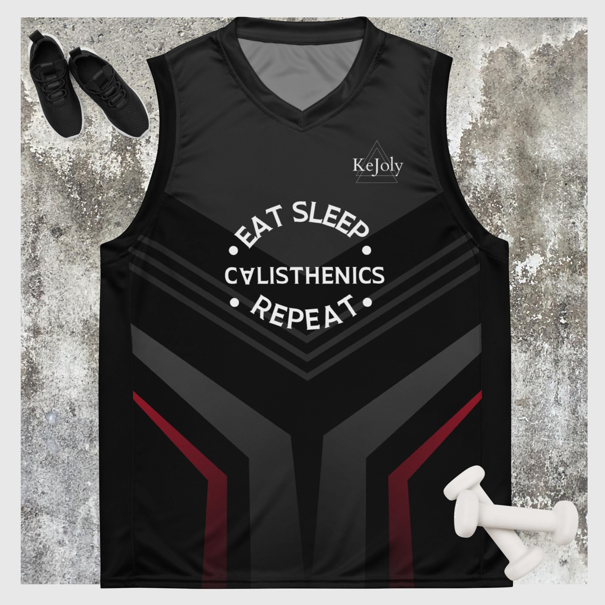 Unisex Basketball Jersey EAT SLEEP CALISTHENICS REPEAT