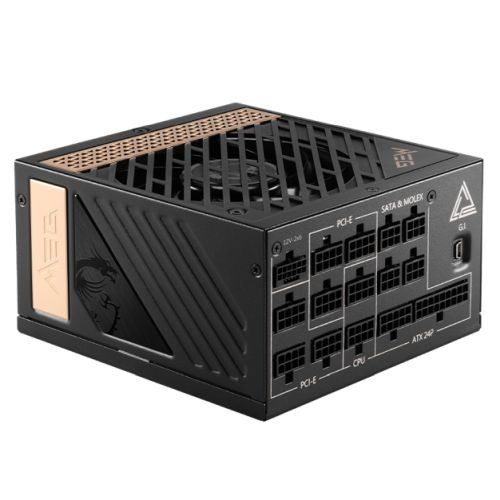 MSI 1300W (MEG Ai1300P PCIE5) ATX 3.1 PSU Fully Modular 80+/Cybenetics