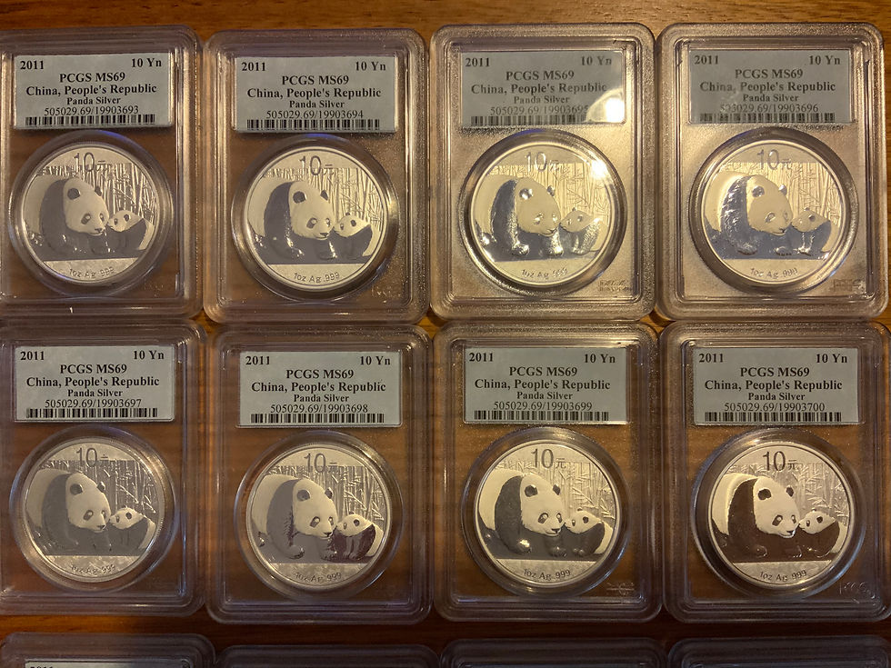 2011 Panda Silver 1 oz coin bullion .999 PCGS MS69