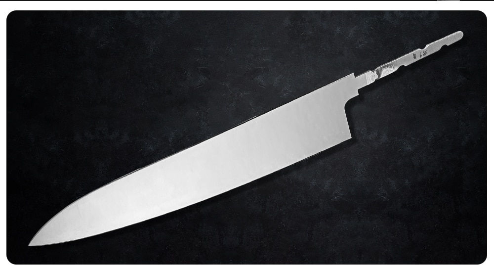 9” 440c SS Chefs Hidden Tang Knife Blank