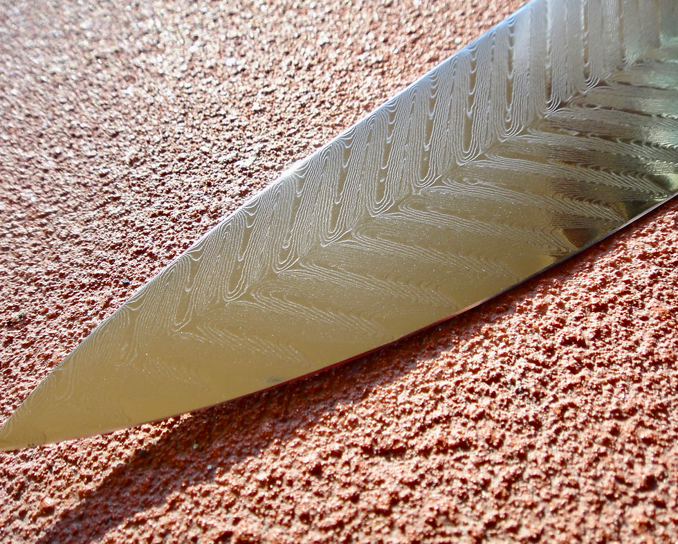 Thumbnail: 67 Layer Feather Stainless Damascus Chefs Knife Blank