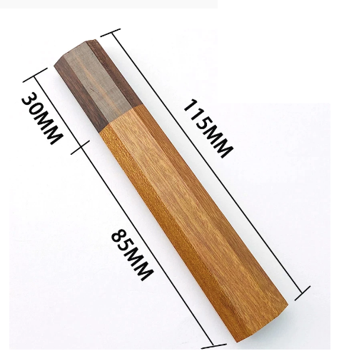 Small Wa Japanese style Knife Handle Red Kiabo Wood/Ebony