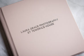 Folio albums pink leather wedding album with silver foil embossing