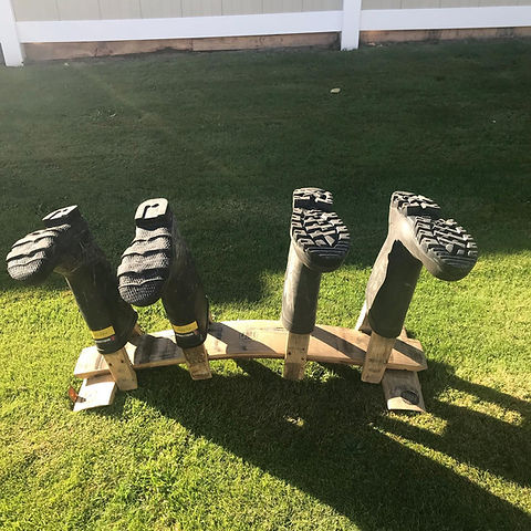 Wine Barrel Oak Pair Gumboot Rack PURE by The Barrelman