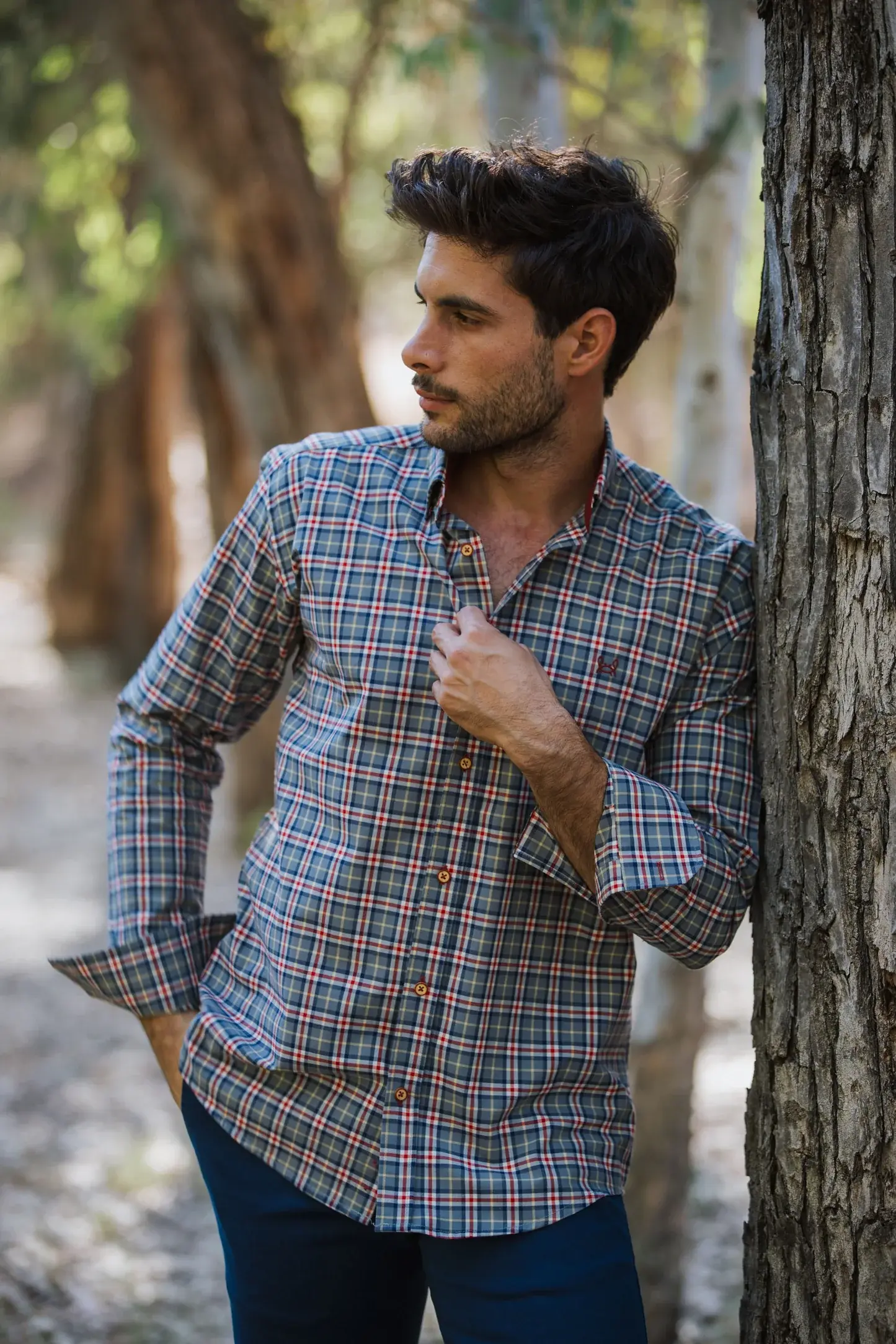 Camisa Cuadro Granate Villareal Custi Mikelo