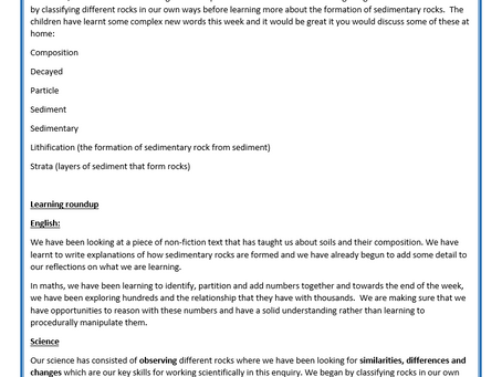 Year 3 Weekly Letter 24/09/2021