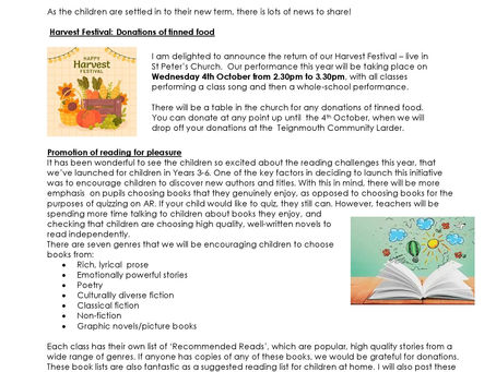 Headteacher Letter 29/09/2023