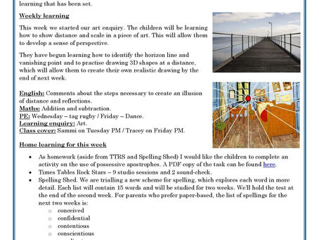 Year 5 Weekly Letter 15/10/2021