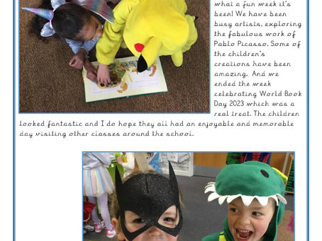 Year 1 Weekly Letter 03/03/2023