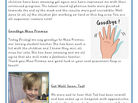 Year 1 Weekly Letter 24/03/2023