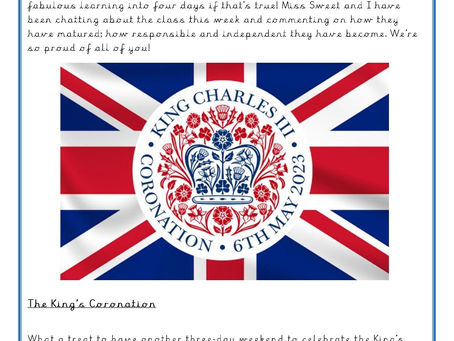 Year 1 Weekly Letter 05/05/2023