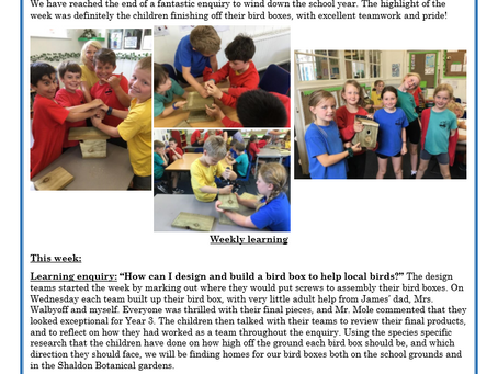 Year 3 Weekly Letter 16/07/2021