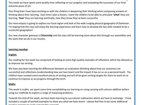 Year 3 Weekly Letter 05/11/2021