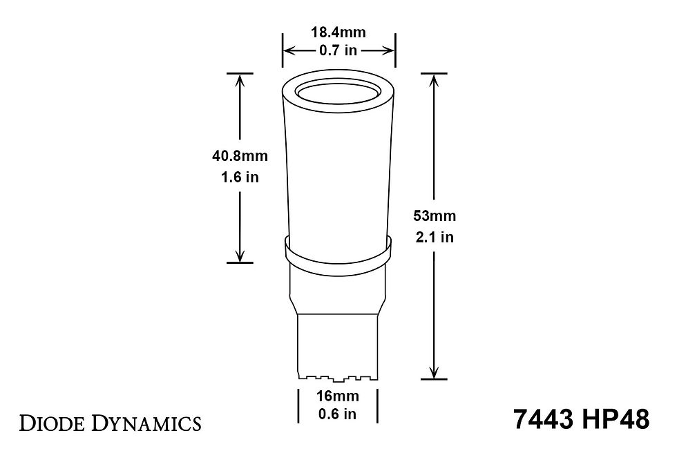 Thumbnail: 7443 LED Bulb HP48 LED Amber Single Diode Dynamics