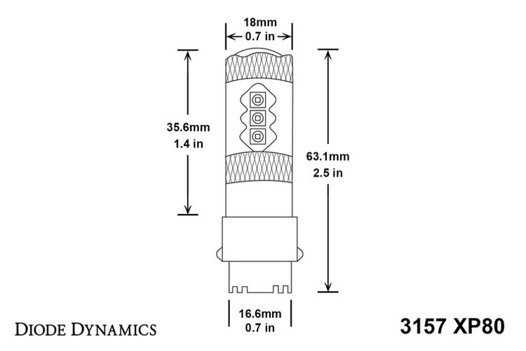 Thumbnail: 3157 LED Bulb XP80 LED Amber Single Diode Dynamics