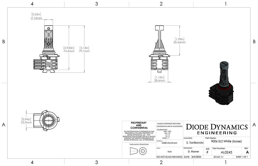 Thumbnail: 9006/9012 White SL2 LED Bulb Each Diode Dynamics
