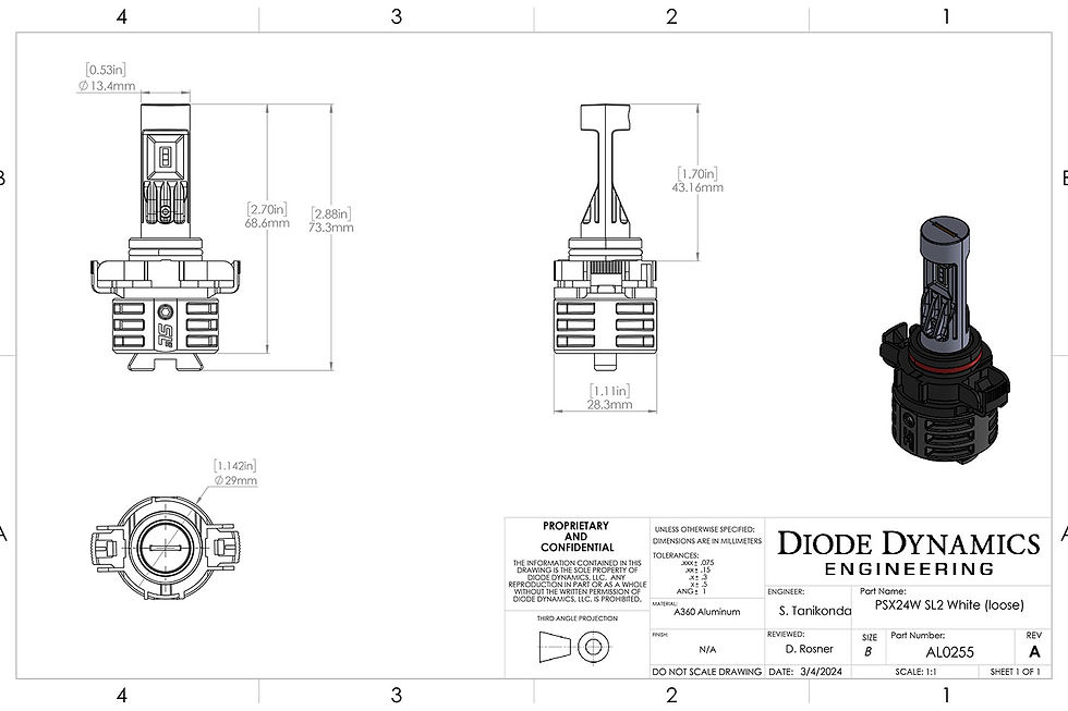 Thumbnail: 5202/PSX24W Yellow SL2 LED Bulb Each Diode Dynamics