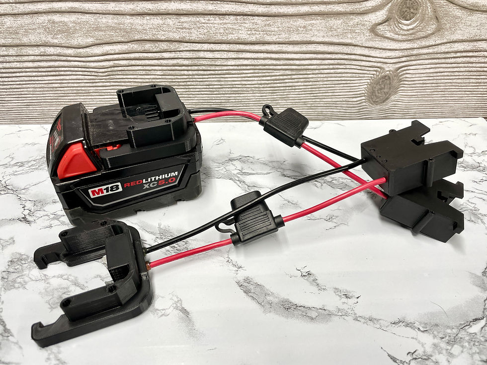 thumbnail interactive-video image 1 of Milwaukee M18 Battery Adapter Holder With Wire Leads – For Power Wheels & DIY Projects 1 of 5