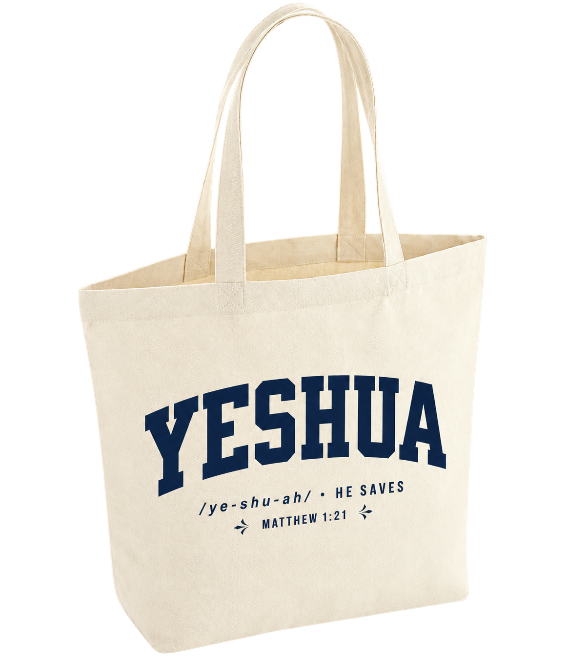Yeshua He Saves Graphic Tote Bag – Natural Recycled Cotton