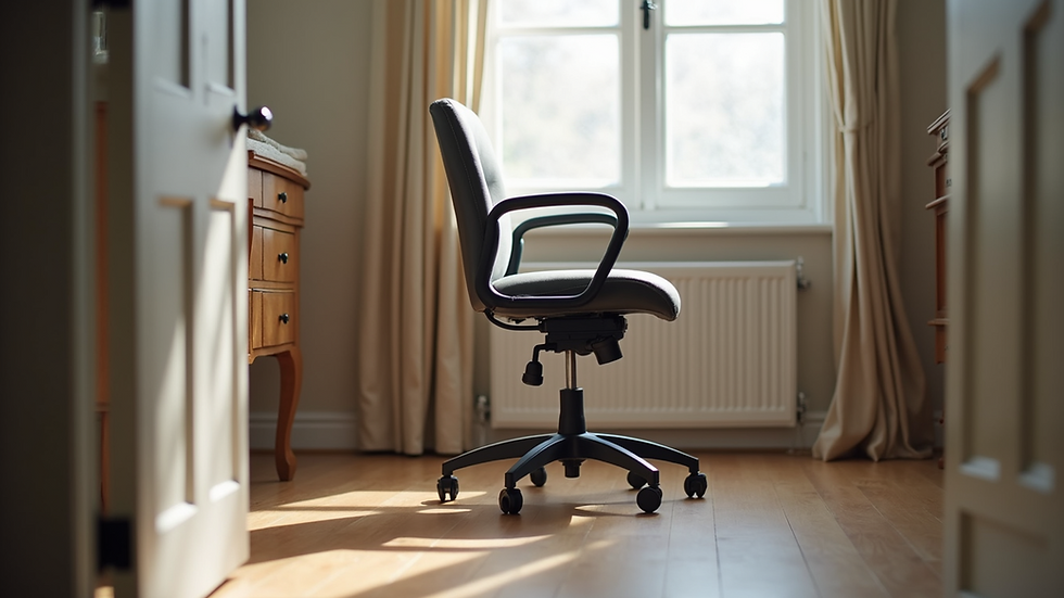 Eye-level view of a height-adjustable chair suitable for elderly individuals