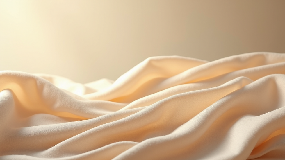 Close-up view of soft beige fabric draping gracefully