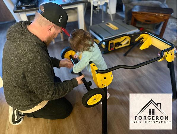 Kyle and his daughter Amelia hard at work