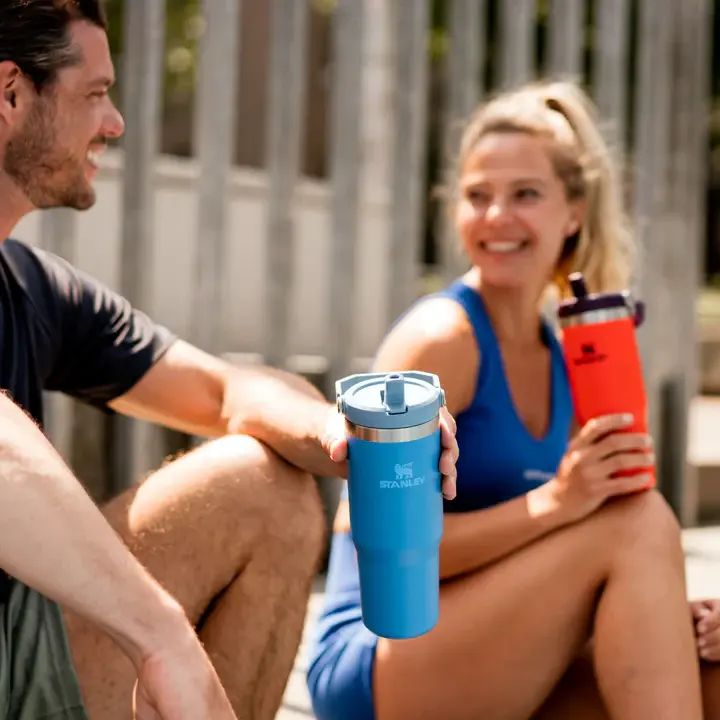 Thumbnail: Stanley IceFlow Flip Straw Stainless Steel Leak-Proof Tumbler, 890ml, Azure Blue