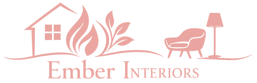 Ember Interiors logo with house, flame, and furniture icons