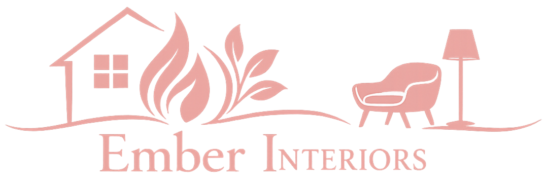 Ember Interiors logo with house, flame, and chair icons