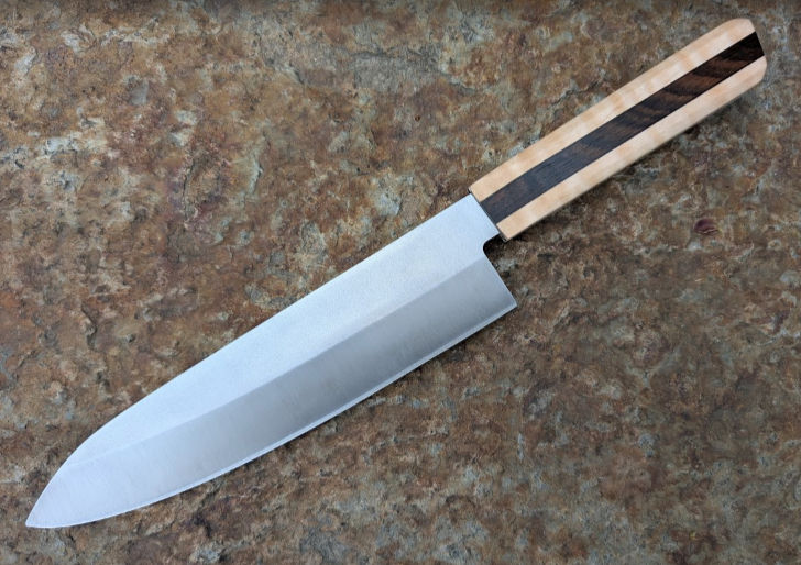 8" Gyoto Chef Knife - Zirikote/Curly Maple