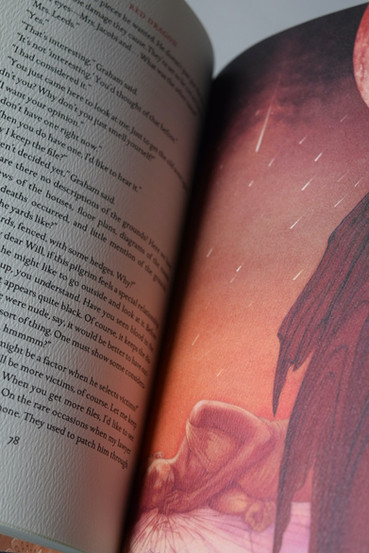 Red Dragon lettered - Suntup Editions - detail of paper and printing