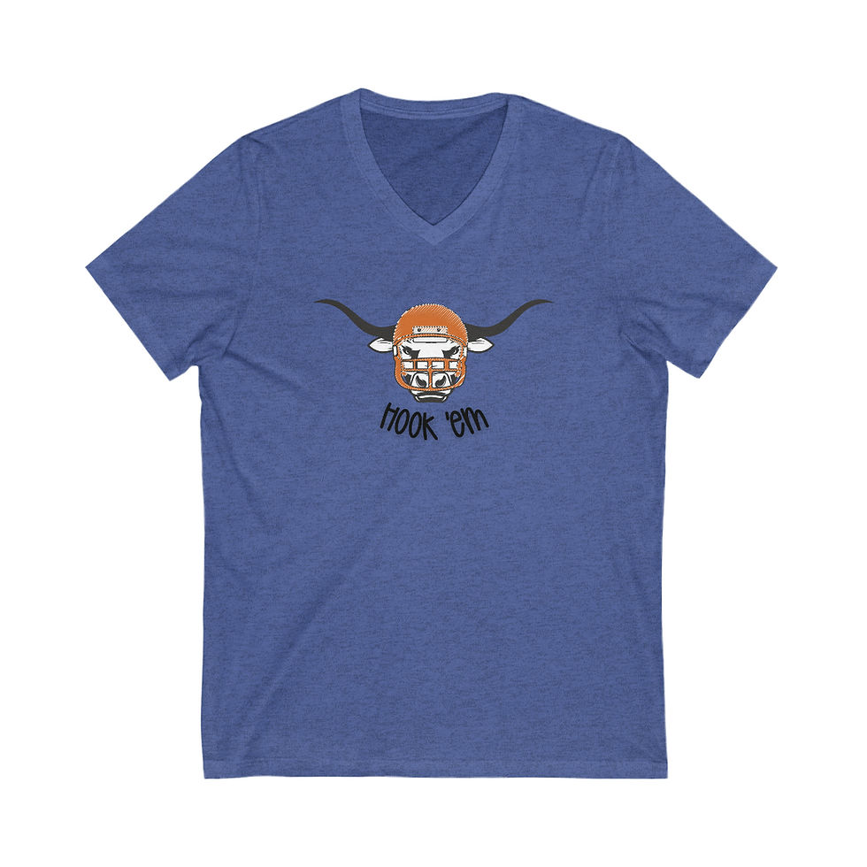 Thumbnail: Longhorns Hook 'em Unisex Jersey Short Sleeve V-Neck Tee