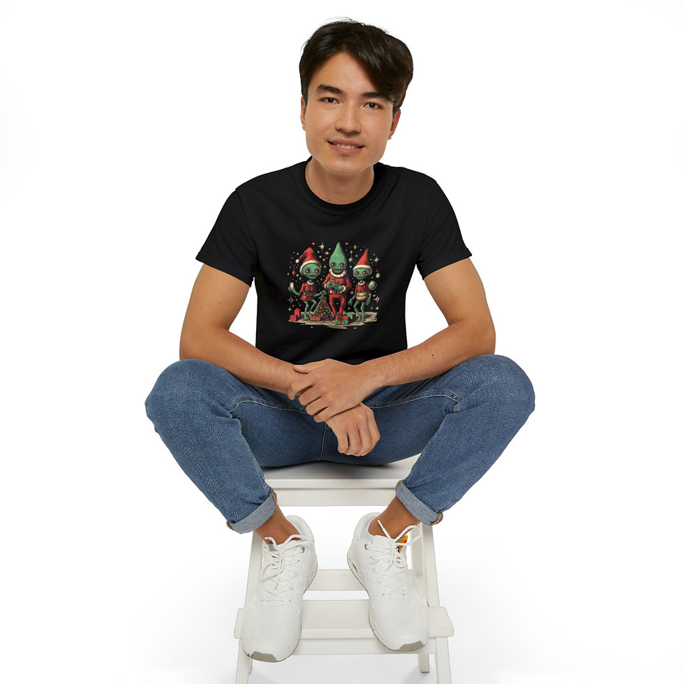 Thumbnail: Christmas Aliens with Gifts - Unisex Ultra Cotton Tee