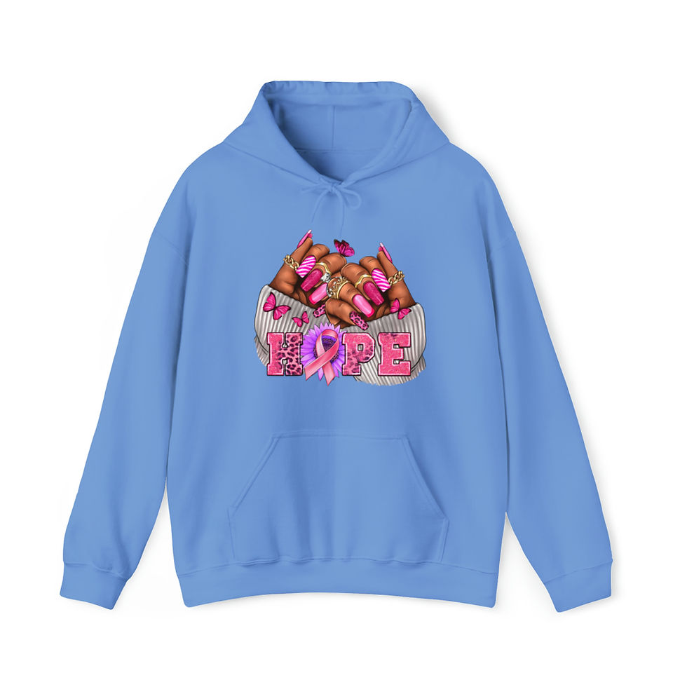 Thumbnail: Breast Cancer Nails HOPE Unisex Heavy Blend™ Hooded Sweatshirt