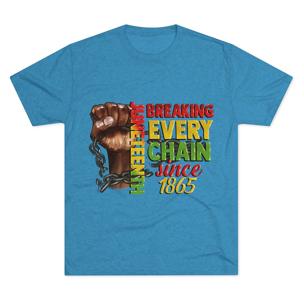 Thumbnail: Juneteenth Breaking Every Chain 1865 - Unisex Tri-Blend Crew Tee