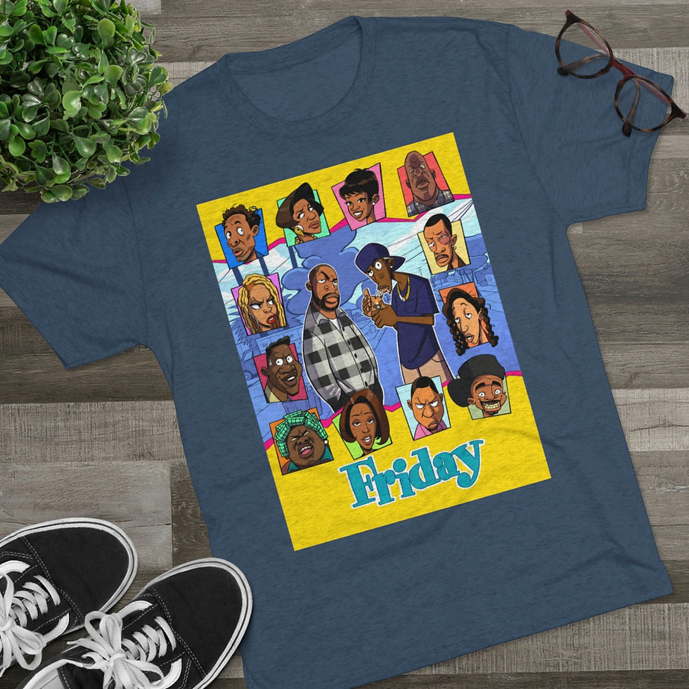 Thumbnail: Friday Cartoon - Unisex Tri-Blend Crew Tee