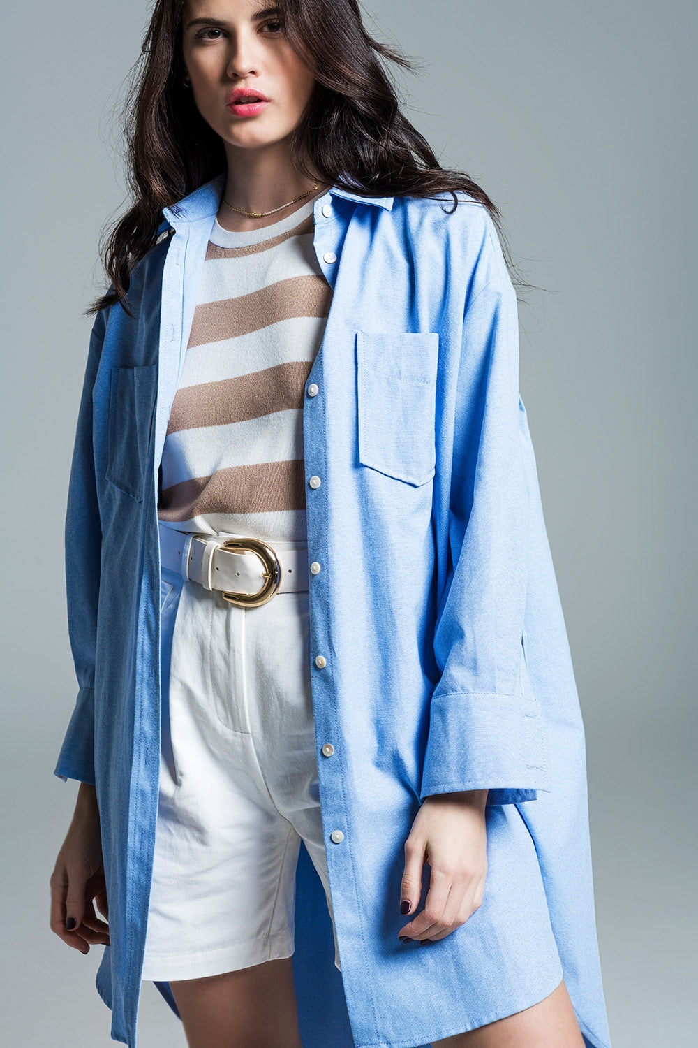 Boyfriend Cut Shirt With 3/4 Sleeve