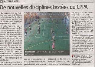 De novelles disciplines testées au CPPA
