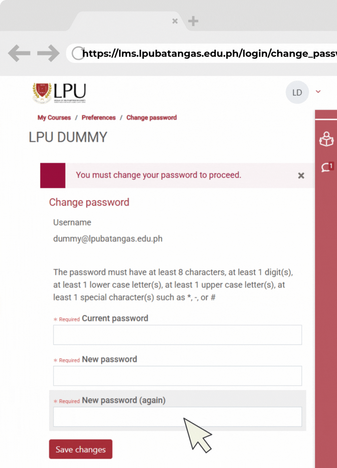 Activation Image 4 shows that you need to change you password on your first log in.