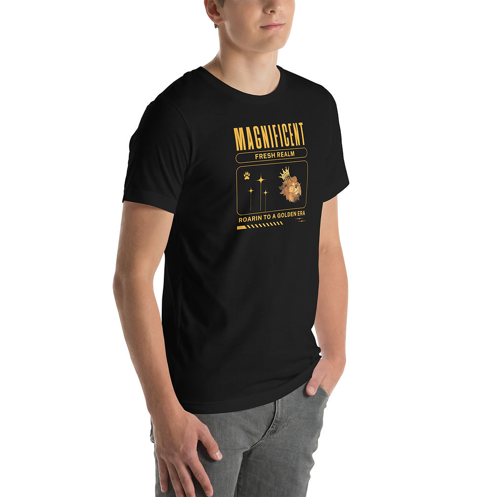 Thumbnail: Black Unisex T-shirt, Leo Lion, Animal, Magnificent, Positive, Inspirational