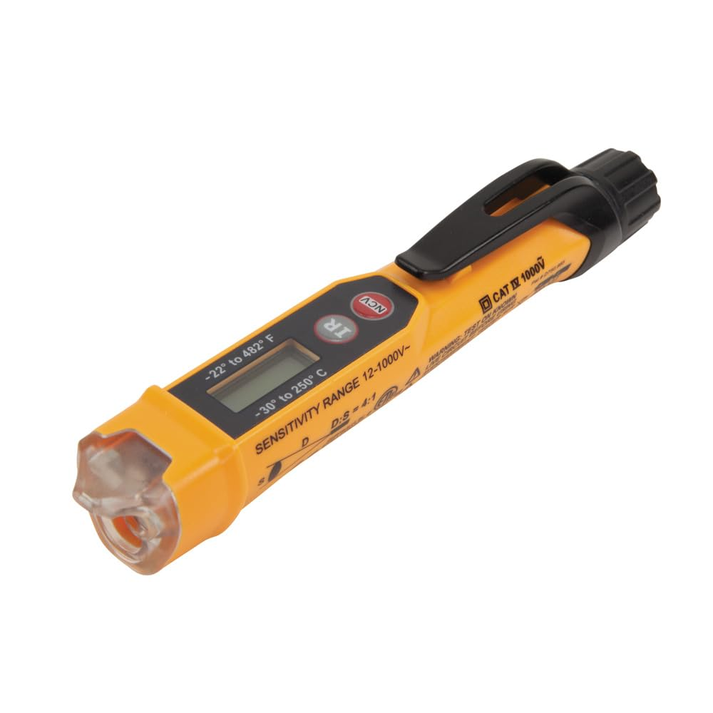 NCVT-4IR Non-Contact Voltage Tester, 12-1000V AC Pen with IR Thermometer -22 to