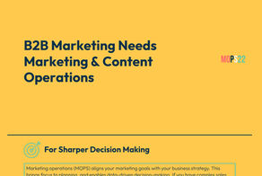 Image saying that B2B marketing needs marketing operations and content operations