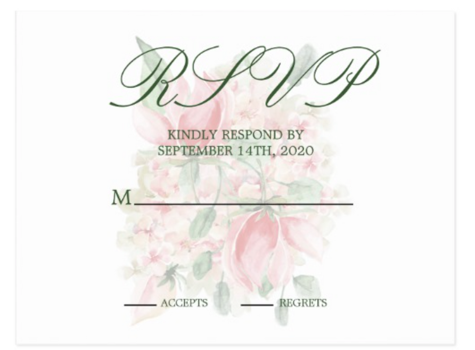 Custom Wedding Elegant wedding RSVP