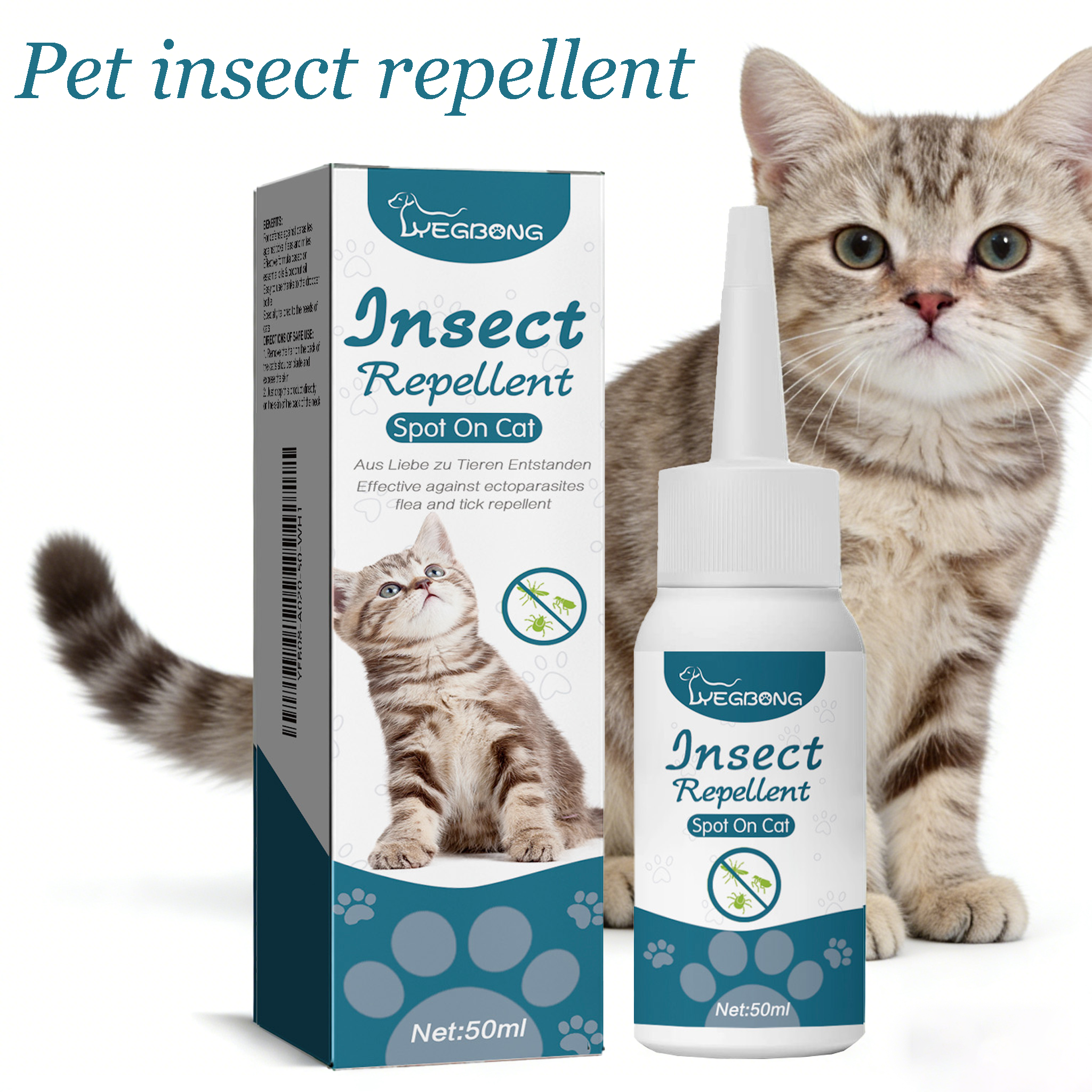 50ML Pet Anti-flea Tick Drops for Cats and Dogs Natural Formula Skin Cleaning Fa