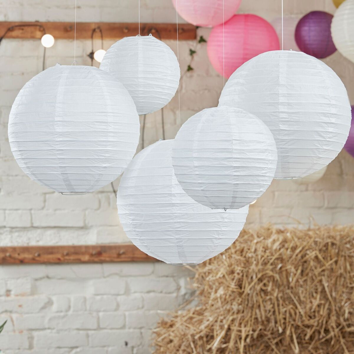 WHITE PAPER LANTERN DECORATIONS