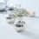 Thumbnail: SILVER RIBBED FLOWER MERCURY VASE- GLASSWARE